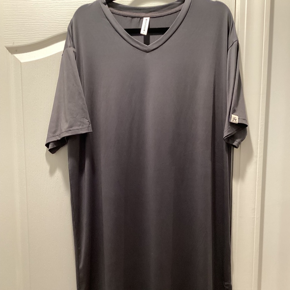 Short Sleeve Sleep Shirt ( Size: Large) ( Color: Light Grey)